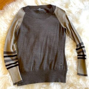 SmartWool Merino Wool Striped Crewneck Pullover Sweater. Sm hole-see pic.